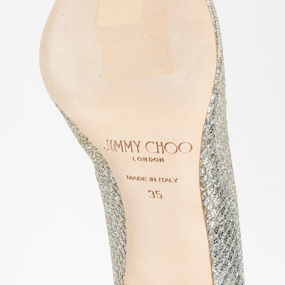 *SOLD* Jimmy Choo Silver Glitter Snakeprint Pumps - Picture 5 of 10